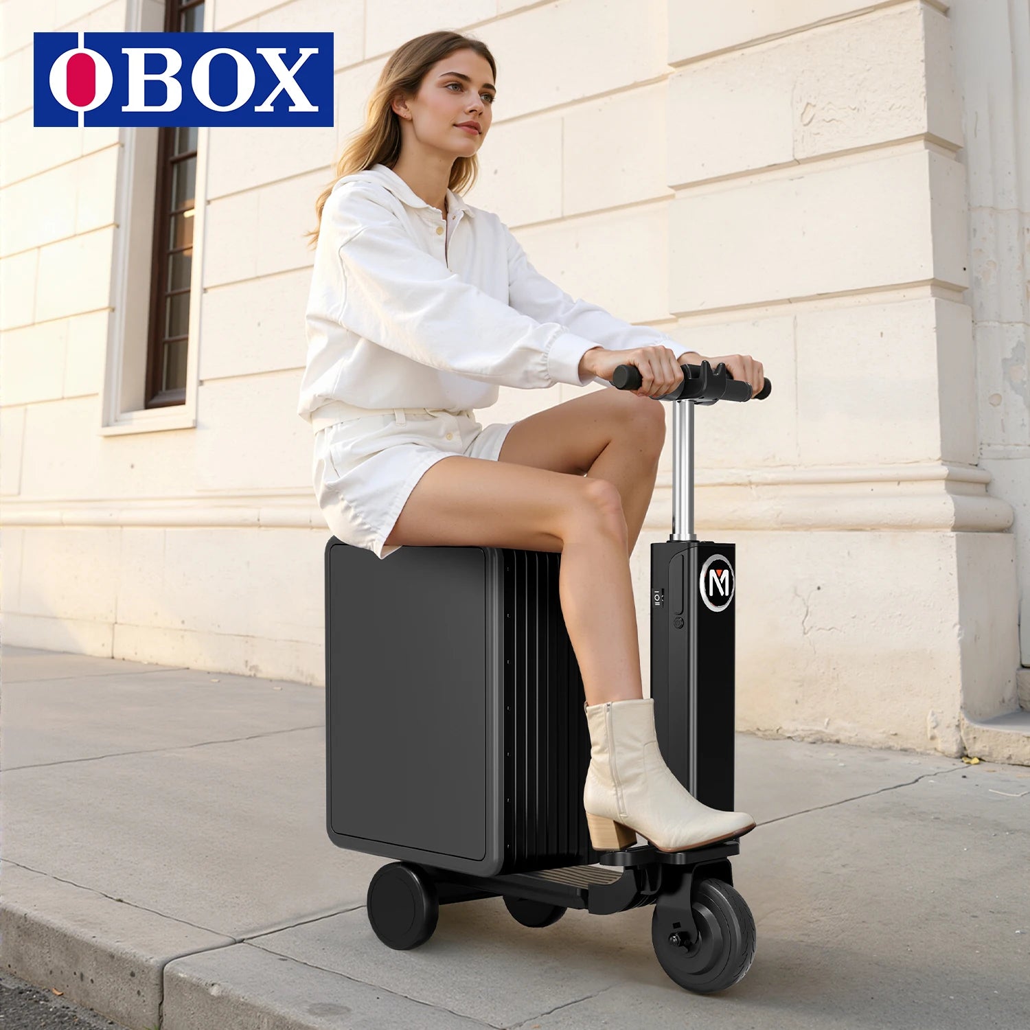 OBOX Aluminum Alloy  Suitcase Rideable Smart Rolling Luggage Large Capacity in Stock Fast Delivery