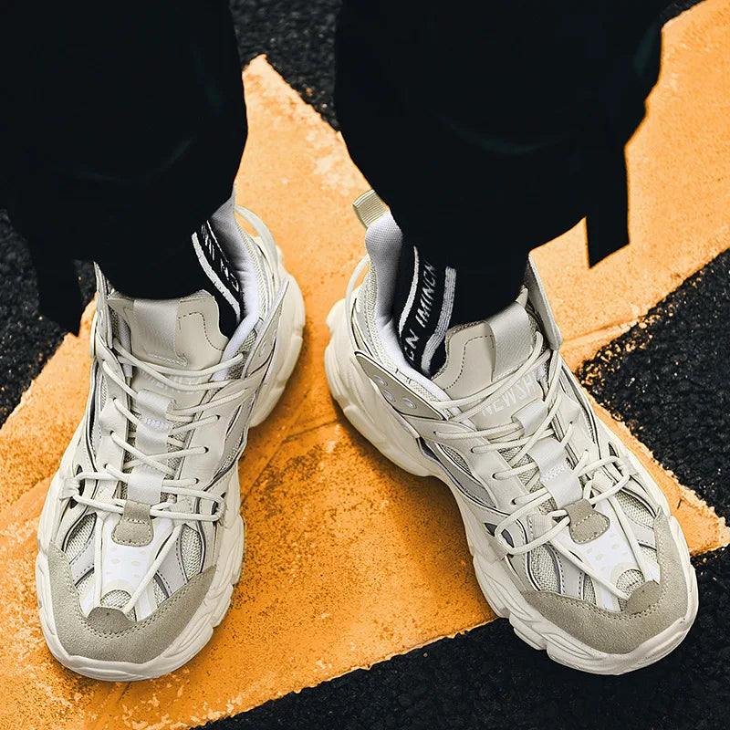 Sculpted Cloud-Cushioned Sneakers — White | KIMLUD