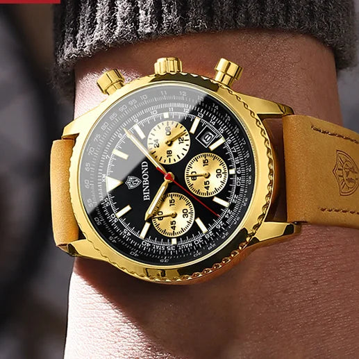 Binbond B6606 6606 Fashion Business Sports Luminous Classic Quartz Watch 30M Waterproof Calendar Creative Clock Men's Wristwatch