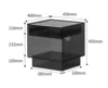 Acrylic Bedside Table With LED Lamp — Brown | KIMLUD