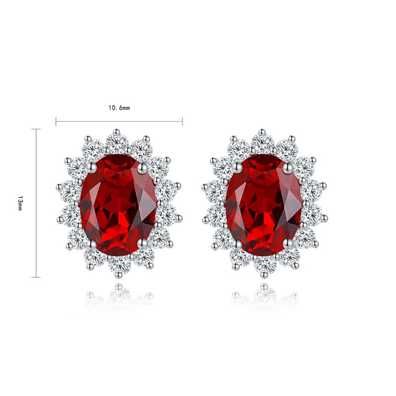 Lab Grown Emerald Stud Earrings 2.2 Carat 925 Silver — Green | KIMLUD