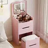 Modern Dressing Table With Mirror — White | KIMLUD