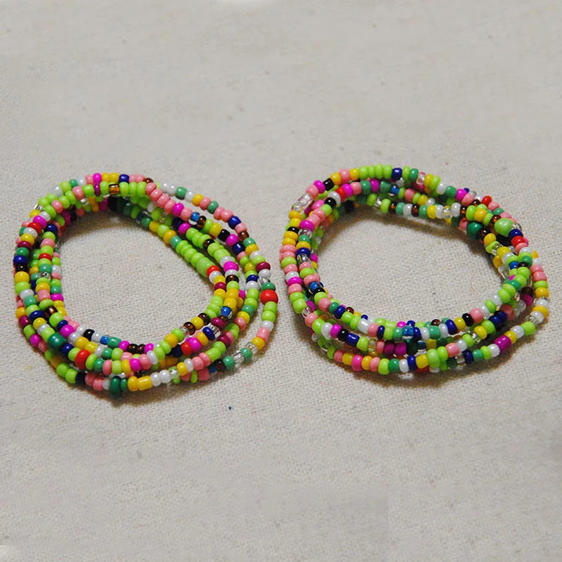 Acrylic Waist Bead Set Two-Piece — Multicolor | KIMLUD
