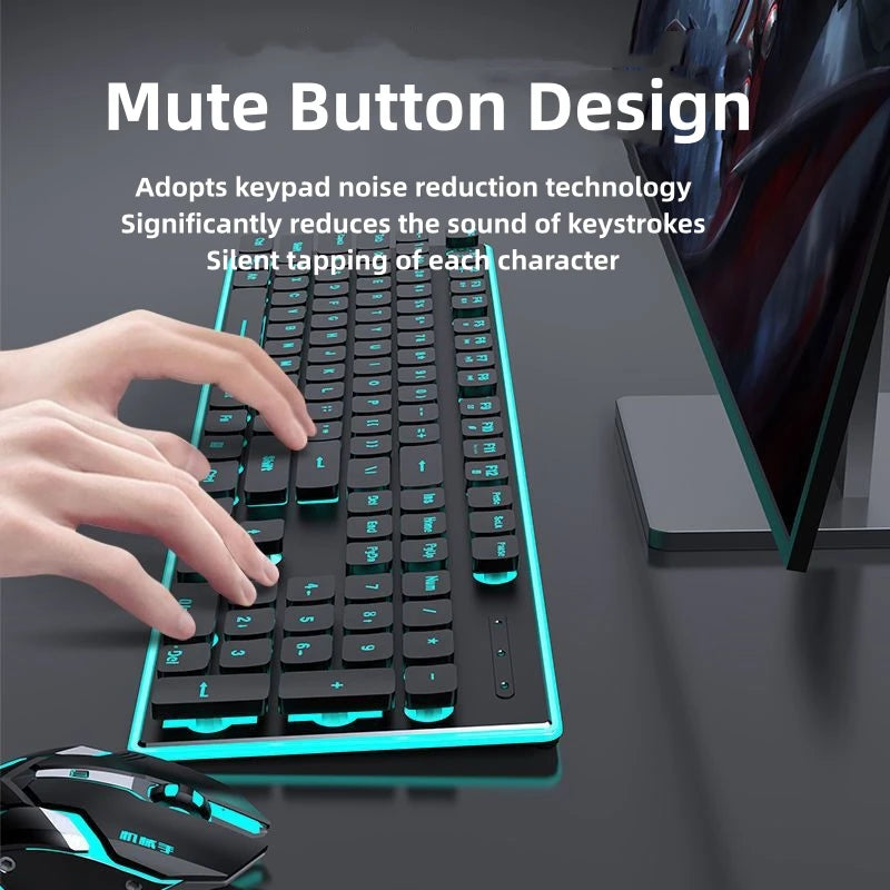 Metal Chassis Keyboard And Mouse Set Ultra-Thin Wireless Mechanical — Matte Black | KIMLUD