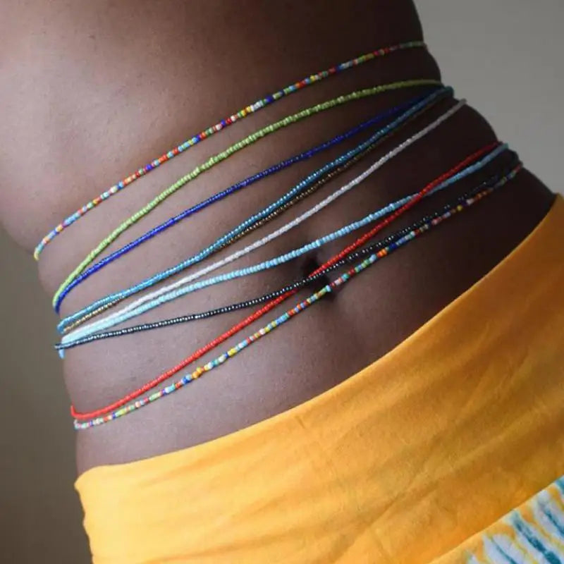 KIMLUD, Bohemia Elastic Waist Belly Chain African Belly Chain Waist Beads Body Chain  Women Girls Body Summer Boho Jewelry Accessories, KIMLUD Women's Clothes
