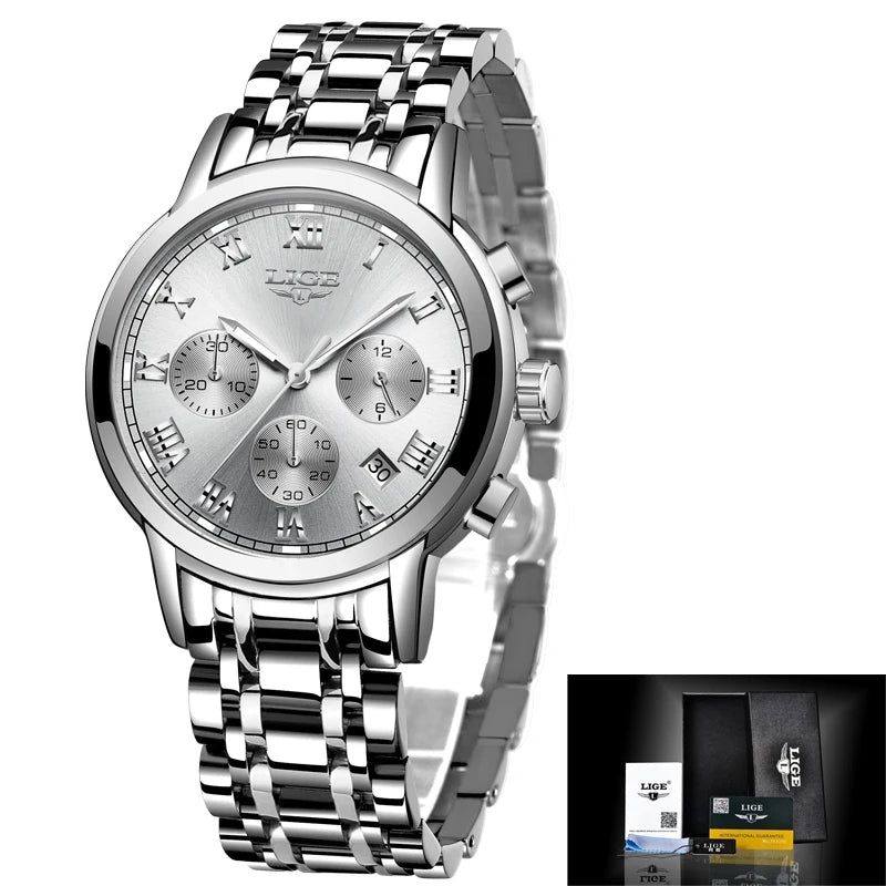 New Fashion Women Watches LIGE Top Brand Ladies Luxury Creative Steel Women Bracelet Watches Female Quartz Waterproof Watch Gift