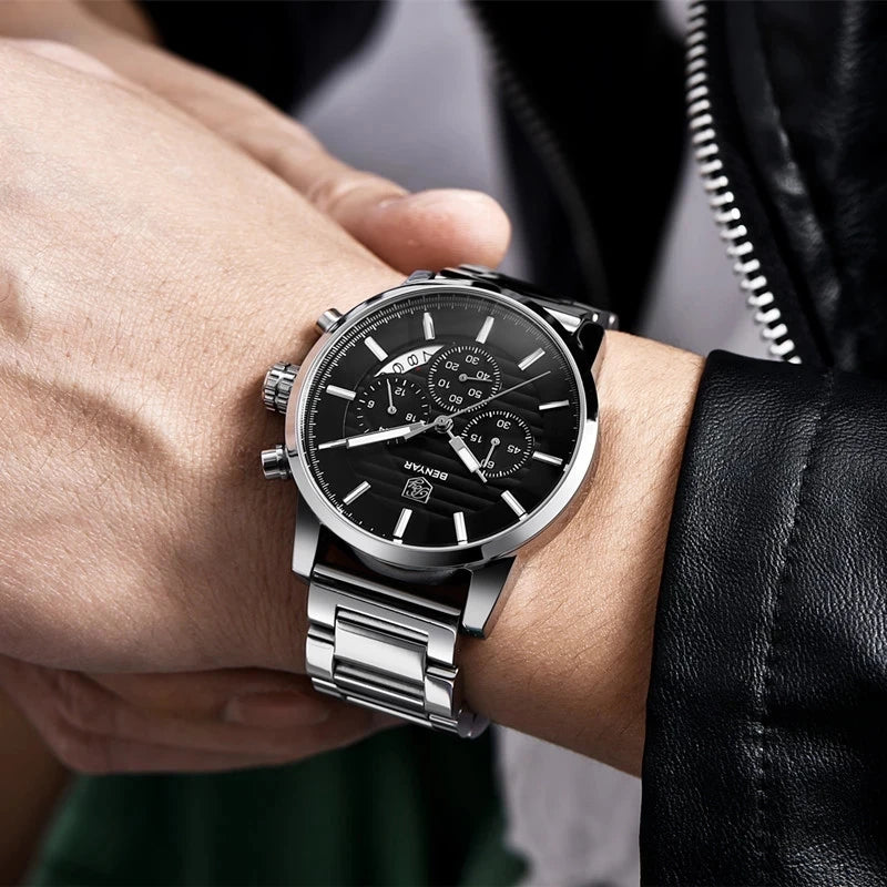 2021 BENYAR 5104 Top New New Men Quartz Watch Luxury Gift Stainless Strap Chronograph Watch Waterproof Relogio Masculino