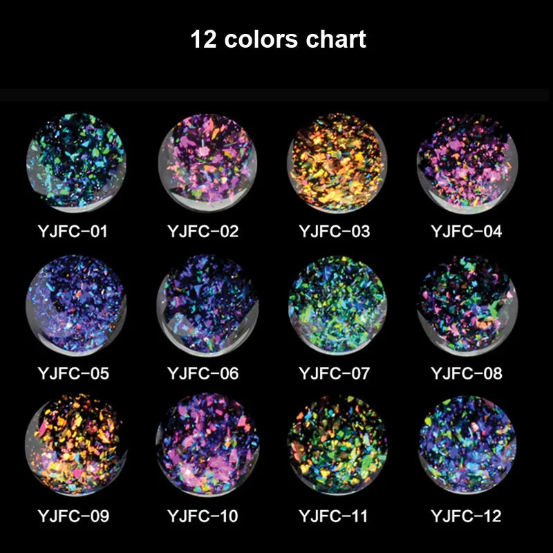 5ml Aurora Nail Gel Top Coat 12 Colors Clear UV Gel Sparkling Nail Polish Art Design Glitter Hybrid Gel Varnish