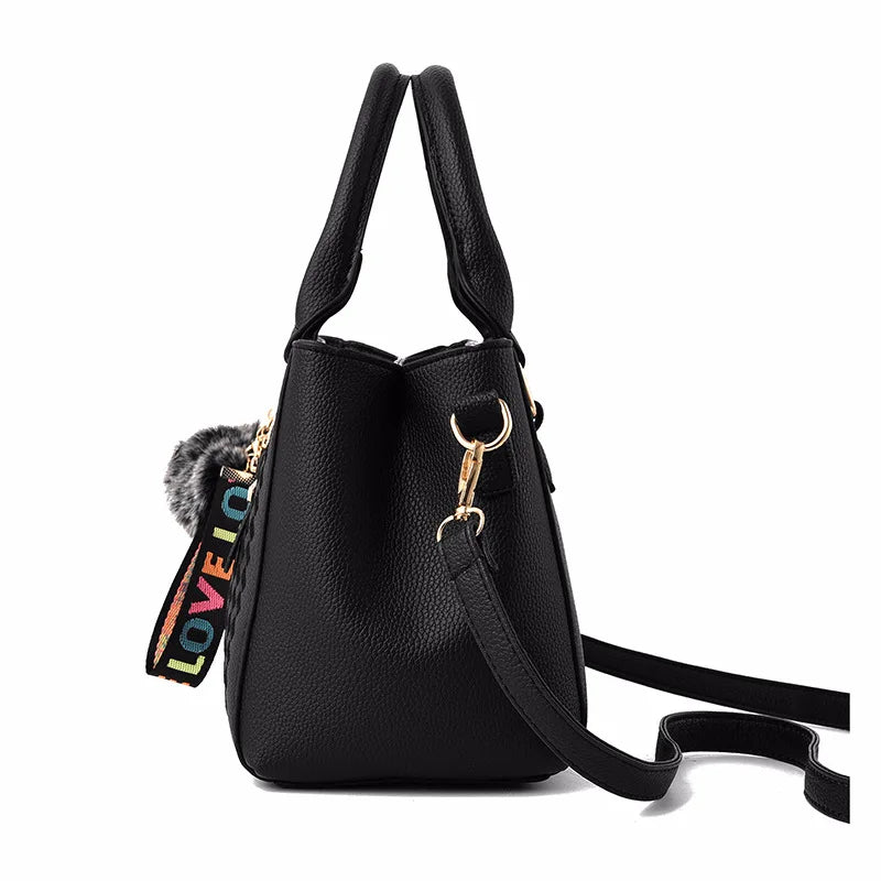 PU Leather Messenger Bag Embroidered Chevron — Taupe | KIMLUD
