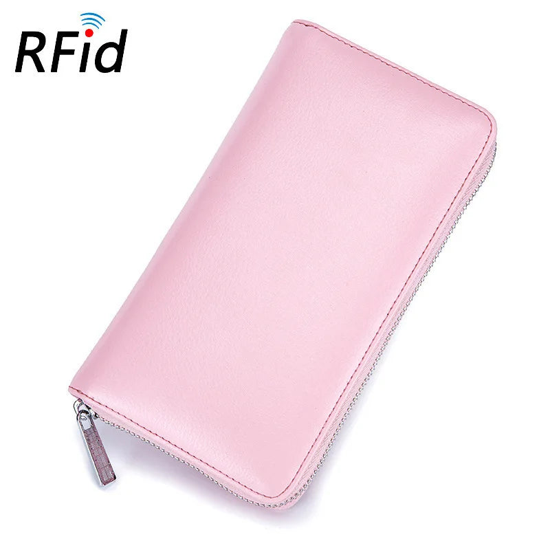 Genuine Leather Bags RFID Wallet 36 Card Holders Phone Case — Black | KIMLUD