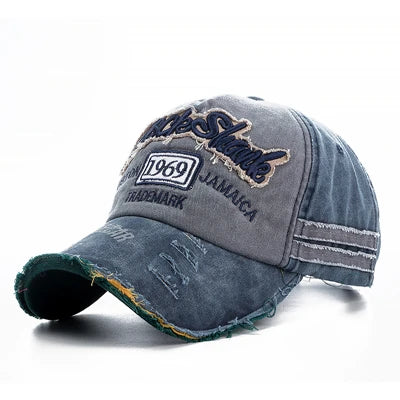 Unisex Washed Denim Baseball Cap High Quality Sports Hats Summer Hat Cap For Men Women 1969 Letter Streetwear Cap