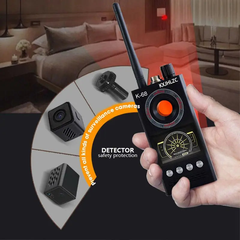 Sleek Aluminum Anti-Spy Camera Detector RF Finder — Black | KIMLUD