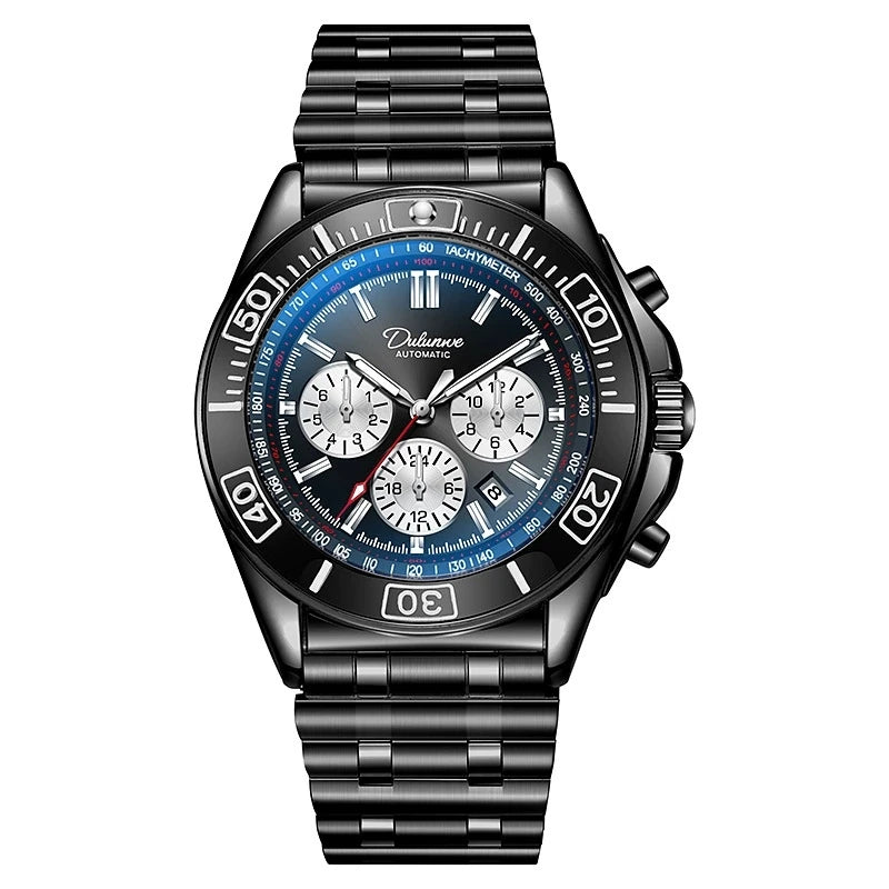 Sport Chronograph Watch With Subdials And Luminous Numerals — Green | KIMLUD