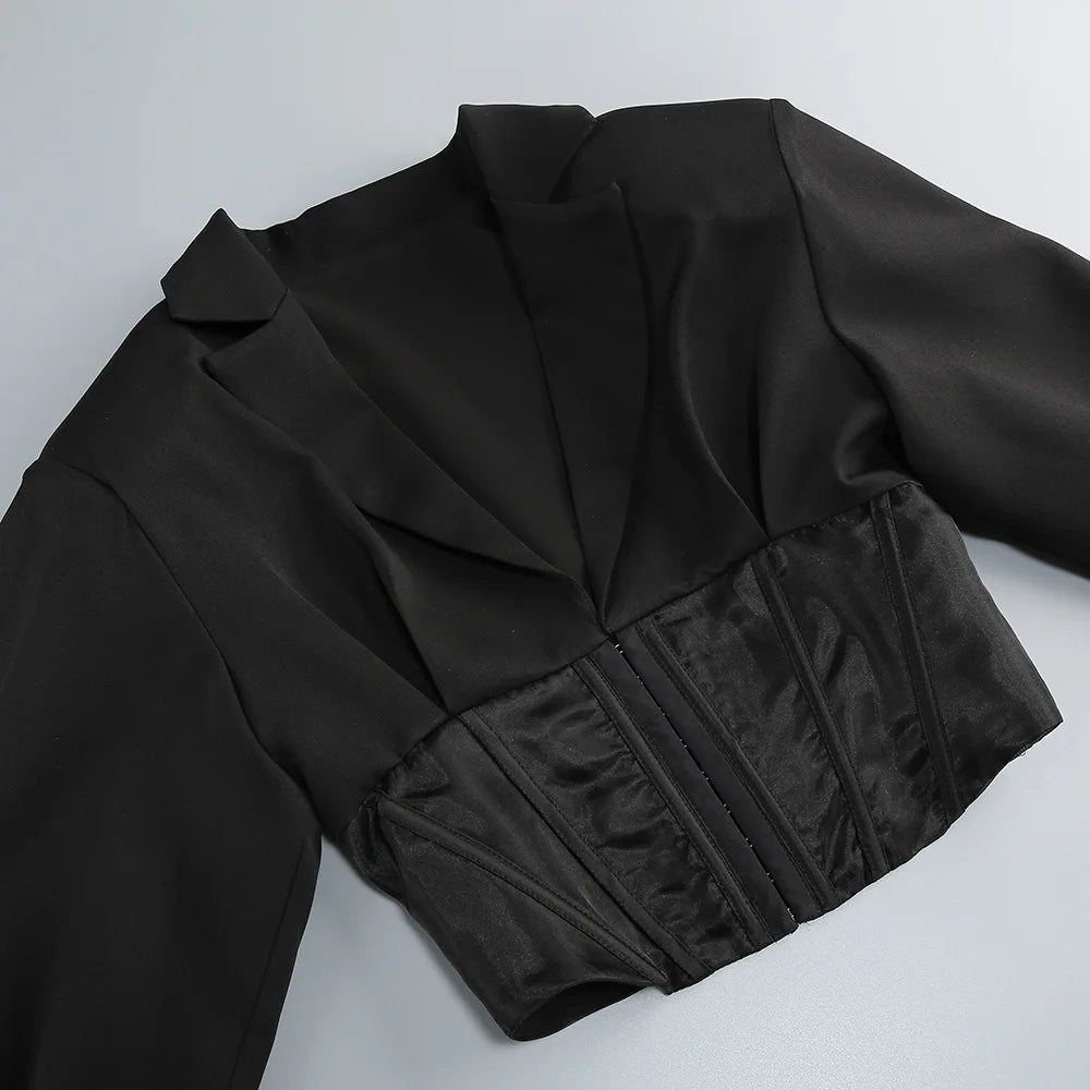 Stylish Ladies Pant Suits Double Breasted Blazer Jackets Loose See Through Hot Diamond Fishnet Shiny Trousers Pant Set