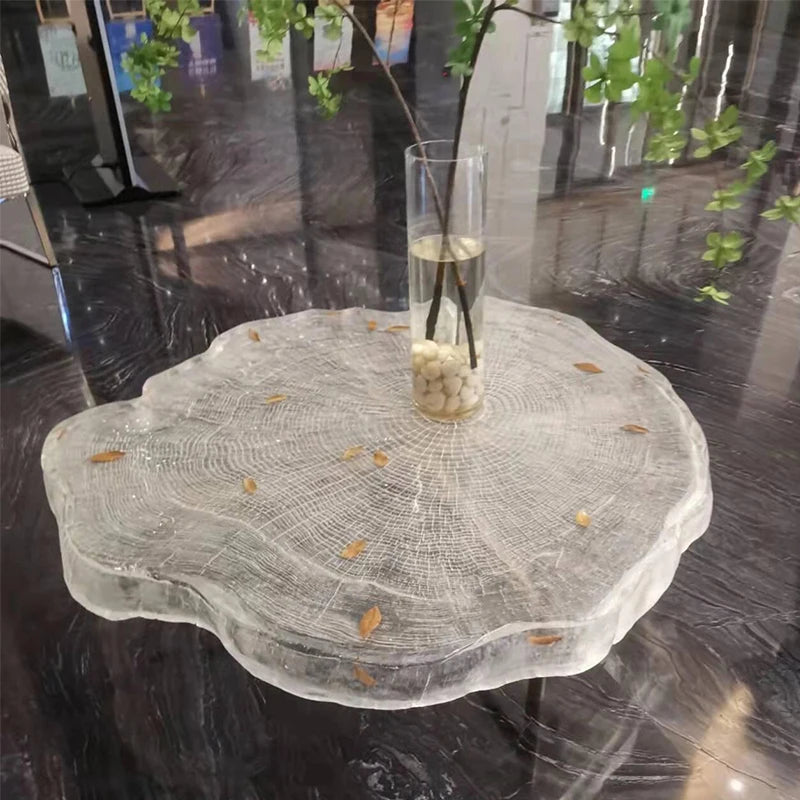 Modern Asymmetrical Transparent Coffee Table Creative Design for Luxury Tea Table Panel Small Apartment Living Room Furniture