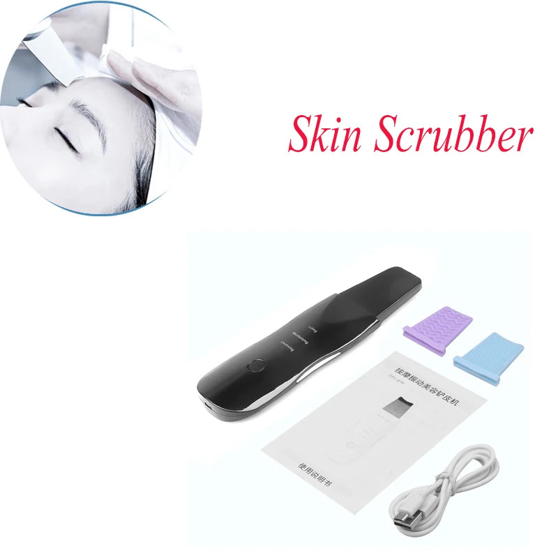 Acrylic Facial Scrubber Vibration Deep Cleansing — Black | KIMLUD