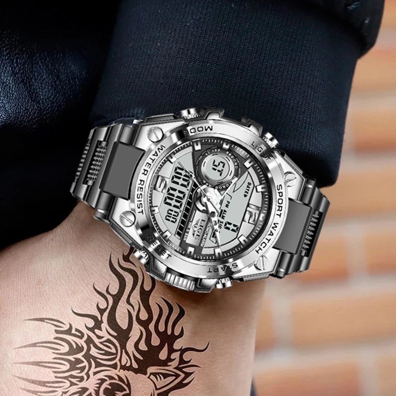 Digital Military Solid Quartz Watch — Black | KIMLUD