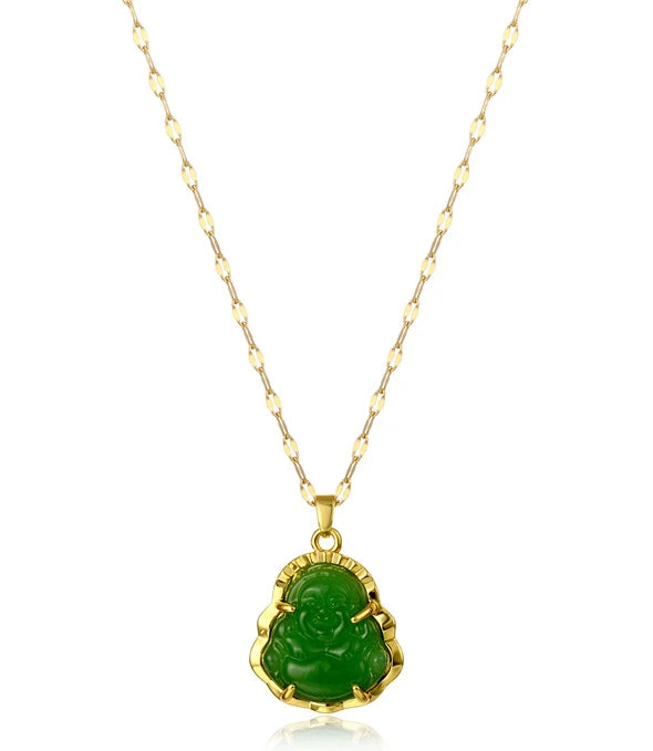 Malachite Two-Tone Horse Coin Necklace — Green | KIMLUD