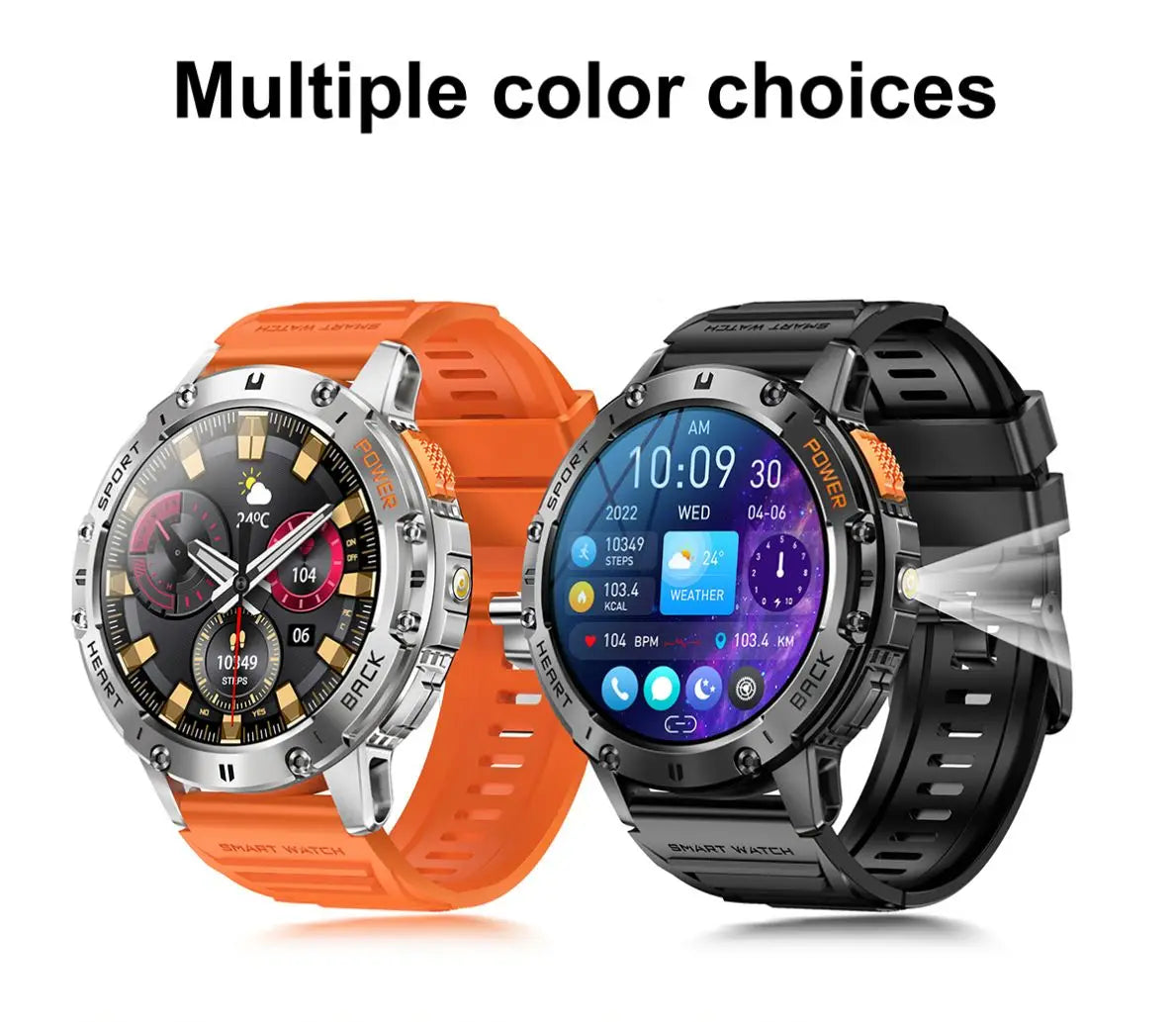 New Sports Watch K65 Smartwatch Heart Rate Monitor Health Tracking Sports Fitness Smartwatch Reloj Intelligente with Flashlight