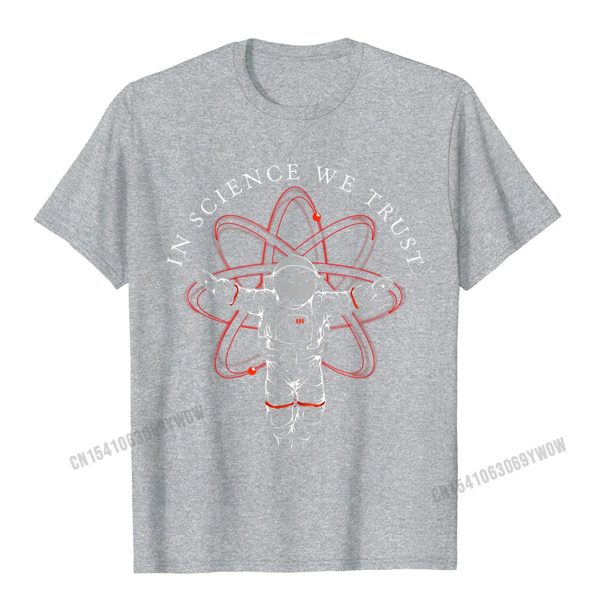 Men's T-Shirt – In Science We Trust Astronaut Print – Cotton Black | KIMLUD