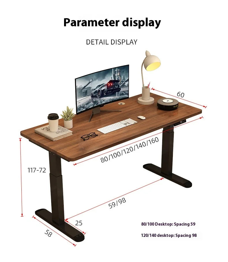 Walnut Wood Desk Extendable Sit-Stand — Walnut Brown | KIMLUD