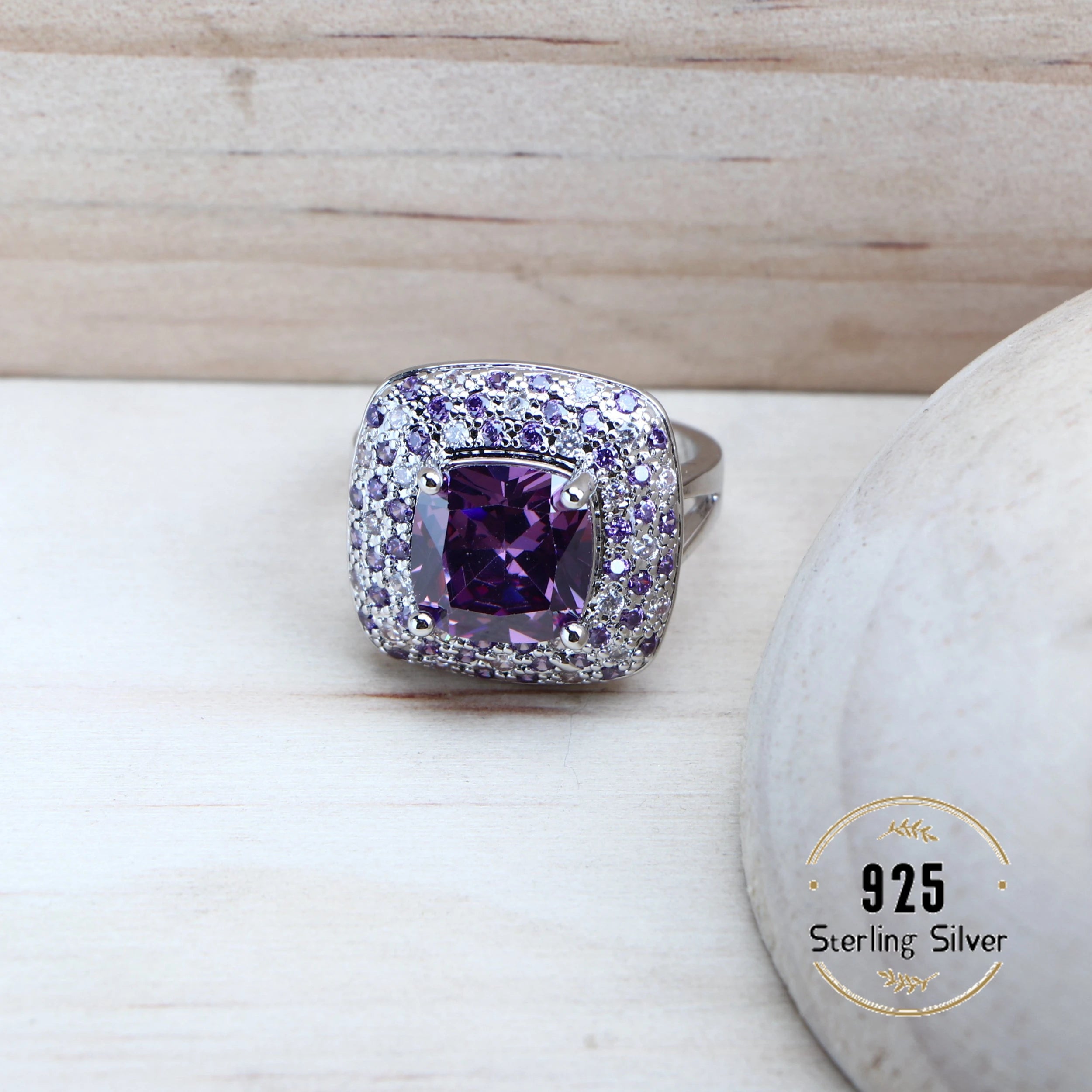 Sterling Silver Jewelry Set Bridal — Purple | KIMLUD