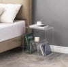 Acrylic Bedside Table With Storage — Orange | KIMLUD