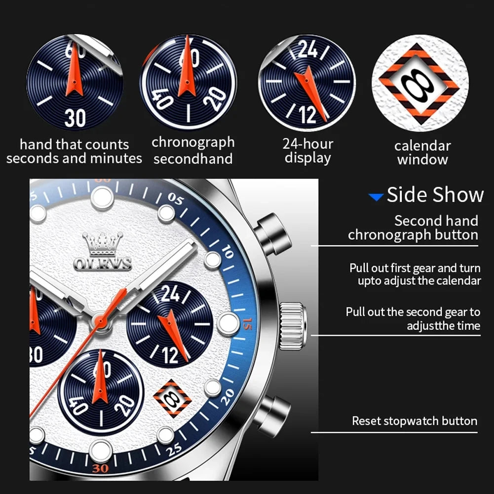 OLEVS 5602 New Fashion Luminous Sports Date Men Watch Silicone Quartz Men's Wristwatch Waterproof Luxury Watches for Man