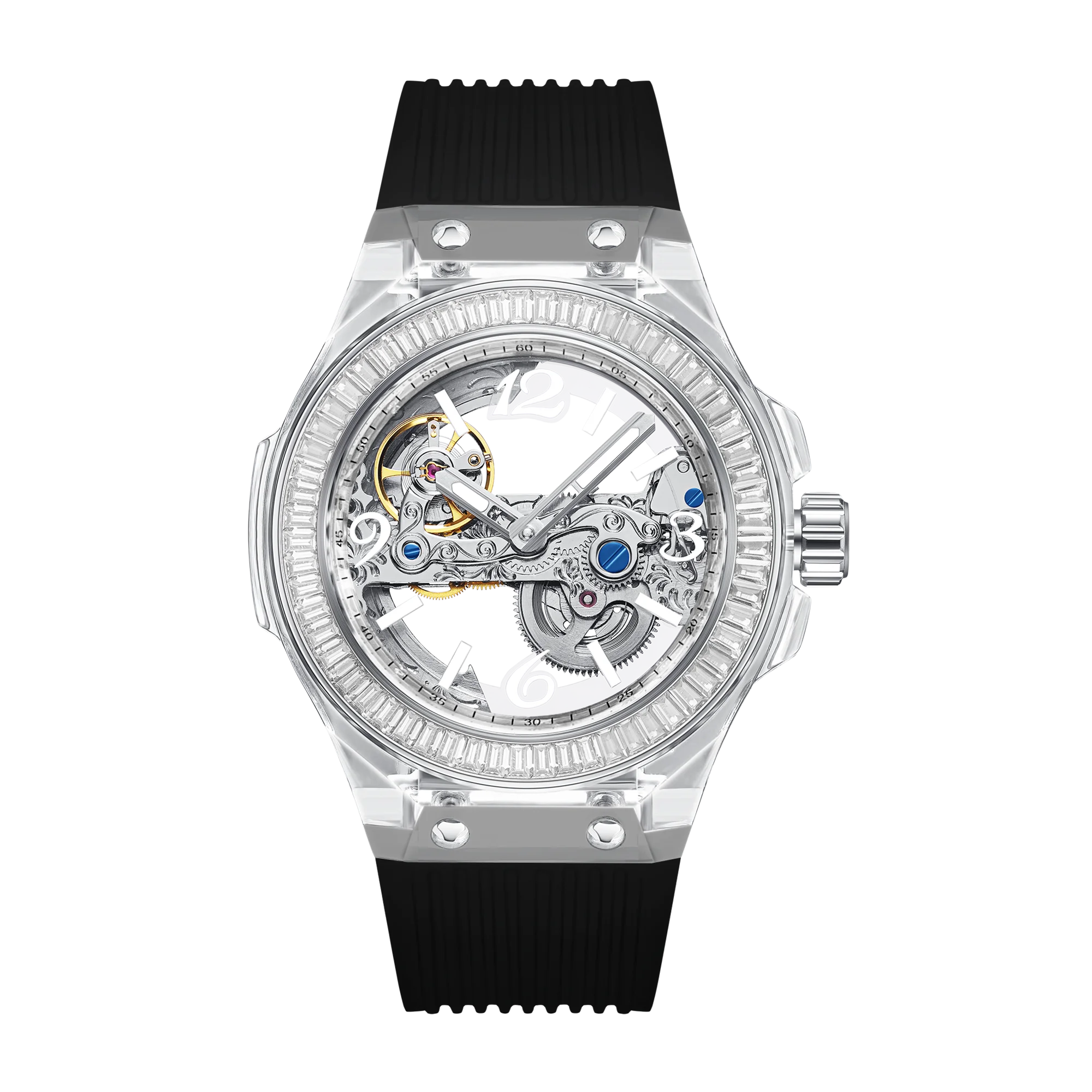 Stainless Steel Hollow Design Watch — Black | KIMLUD