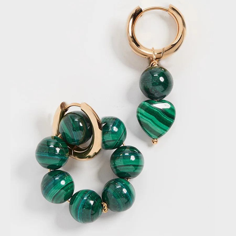 Malachite Two-Tone Horse Coin Necklace — Green | KIMLUD