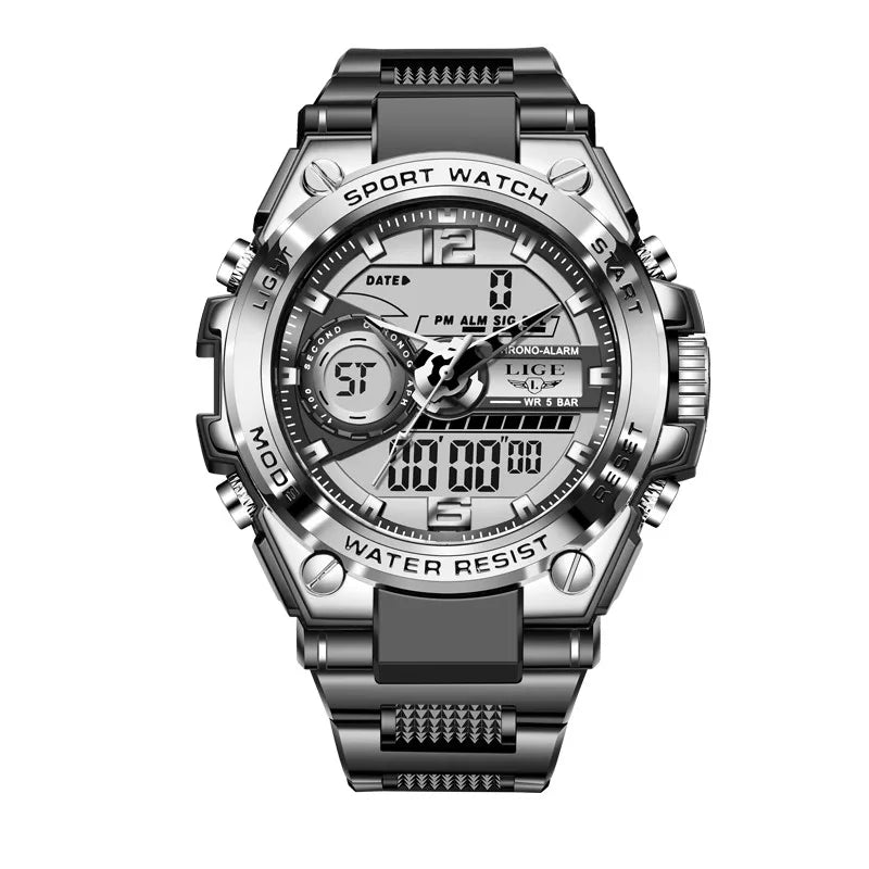 Digital Military Solid Quartz Watch — Black | KIMLUD
