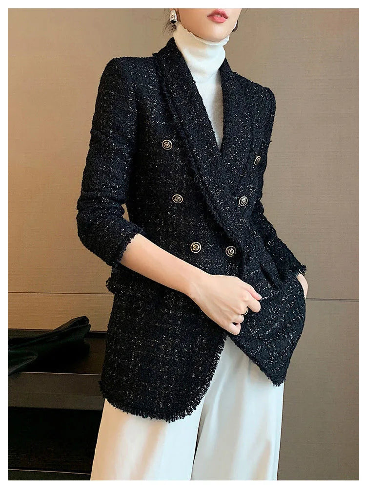 Suit Jacket – Slim Fit – Blended Fabric – Black | KIMLUD