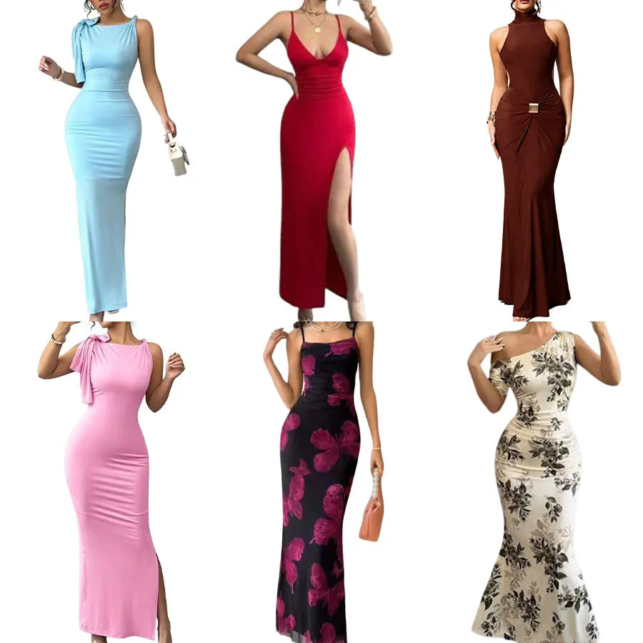 Hot Selling Summer Women's Casual Elegant Retro Short Sleeved Printed Women's Dresses Are Randomly Shipped