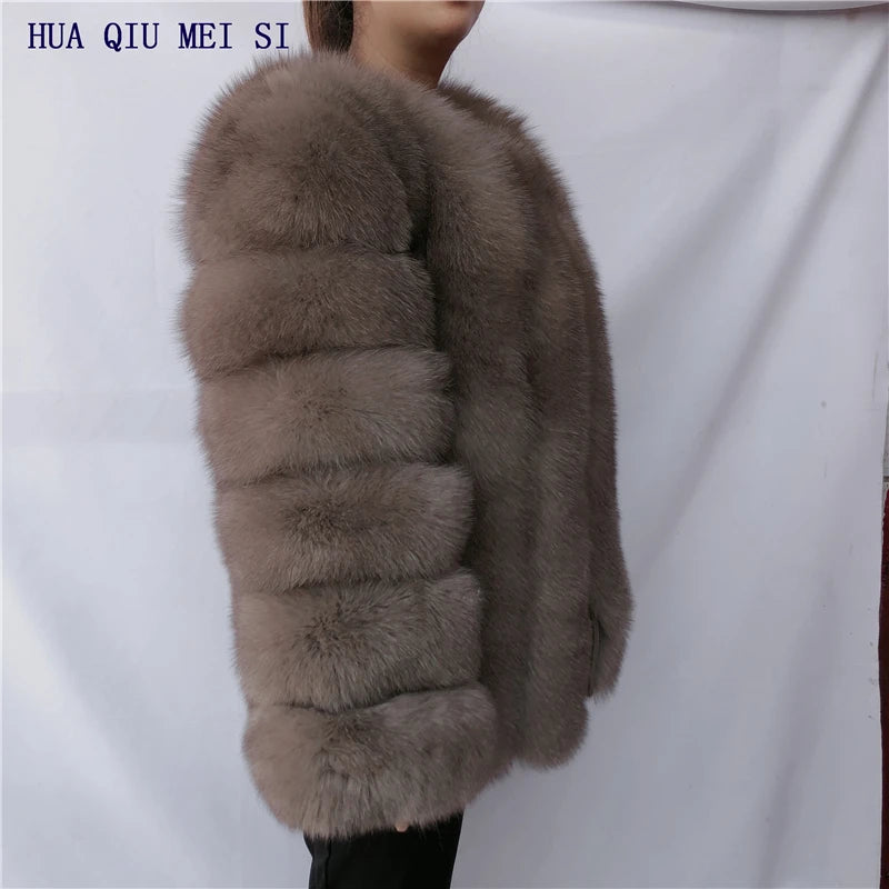 Women's clothing fur coat  red fox coat vertical stripe silver fox red fox fur coat  fox fur coat women's natural fur coat coat