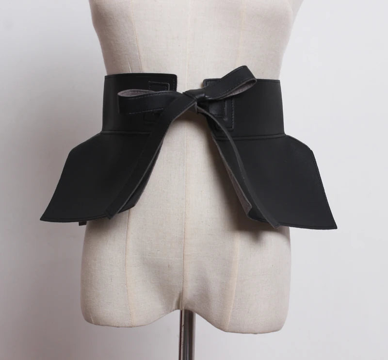 Cummerbund Belt – Wide Waistband – PU Leather | KIMLUD