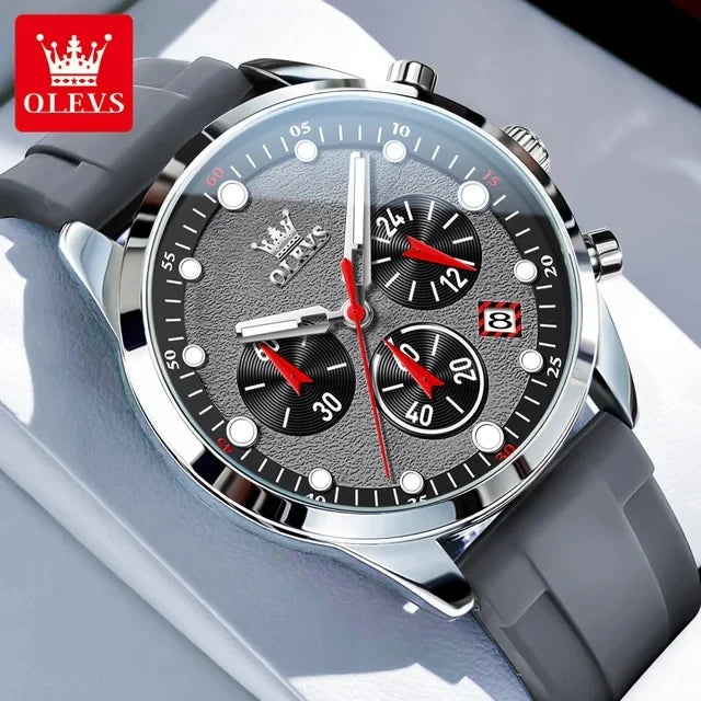 OLEVS 5602 New Fashion Luminous Sports Date Men Watch Silicone Quartz Men's Wristwatch Waterproof Luxury Watches for Man