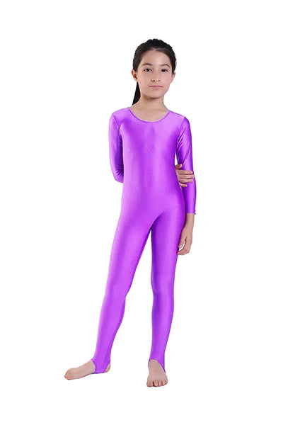 Unitard - Long Sleeve - Nylon Elastane - Children's | KIMLUD