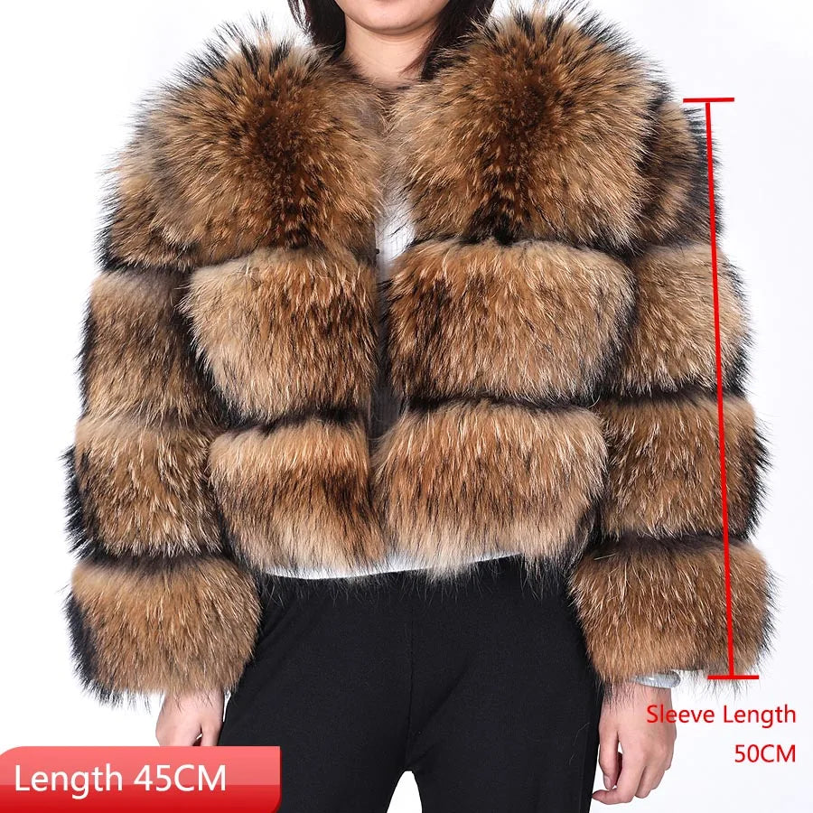 KIMLUD, 2024 maomaokong Super Hot Winter Women Luxury Thick Real Raccoon Fur Coat Natural Fox Fur Jacket Plus Size Jackets Female Vest, KIMLUD Womens Clothes