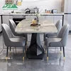 Sintered Stone Dining Table With X-Shaped Legs — Gray | KIMLUD