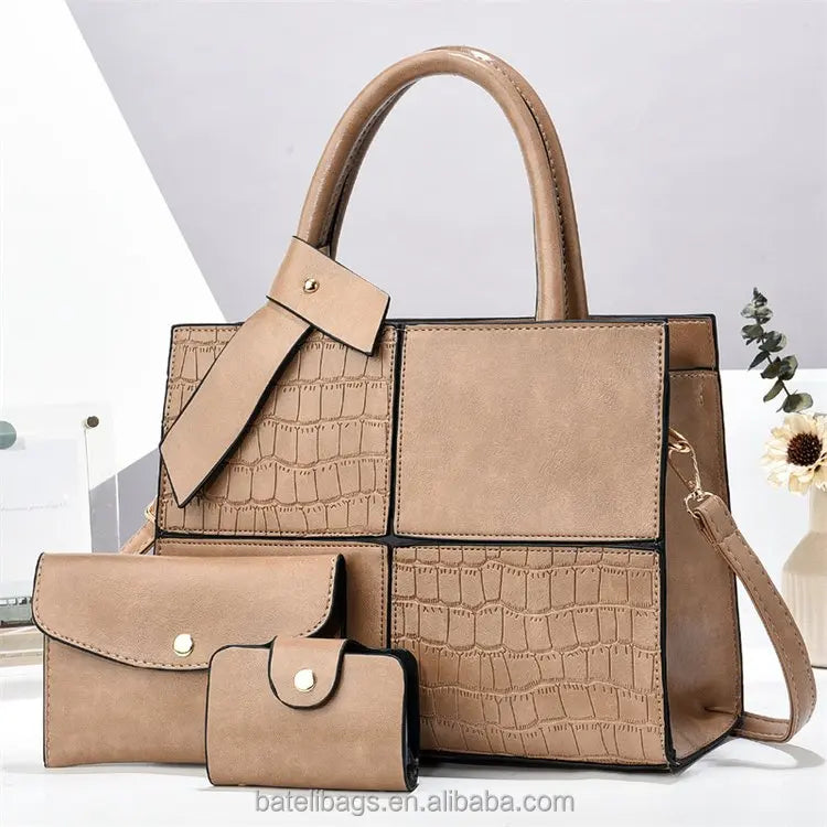 2025 Women's Handbags Designer Bags Capacity with Zip Casual Style Three Piece Pu Leather Handbag