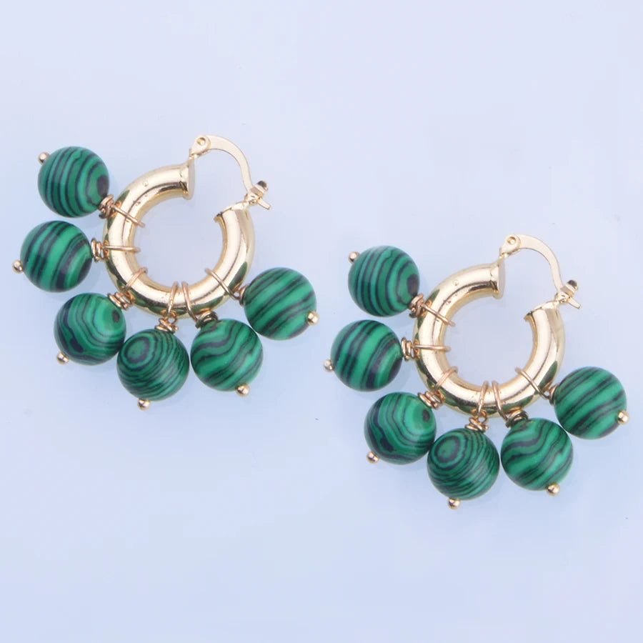 Malachite Two-Tone Horse Coin Necklace — Green | KIMLUD