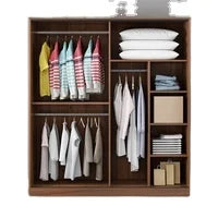 Walnut Wood Wardrobe Sliding Door — Walnut | KIMLUD