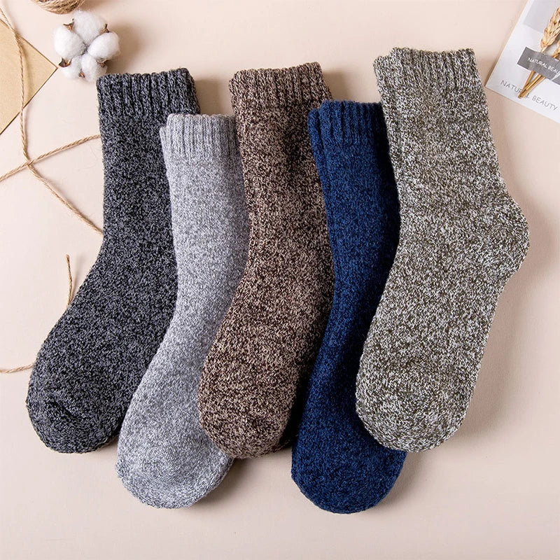 Thermal Wool Socks Winter Keeps Warm — Black | KIMLUD