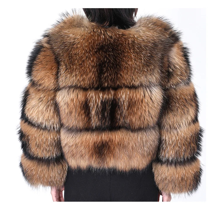KIMLUD, 2024 maomaokong Super Hot Winter Women Luxury Thick Real Raccoon Fur Coat Natural Fox Fur Jacket Plus Size Jackets Female Vest, KIMLUD Womens Clothes