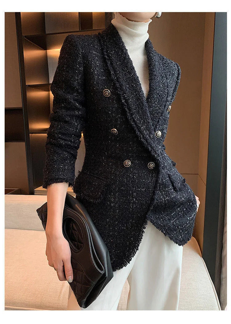 Suit Jacket – Slim Fit – Blended Fabric – Black | KIMLUD