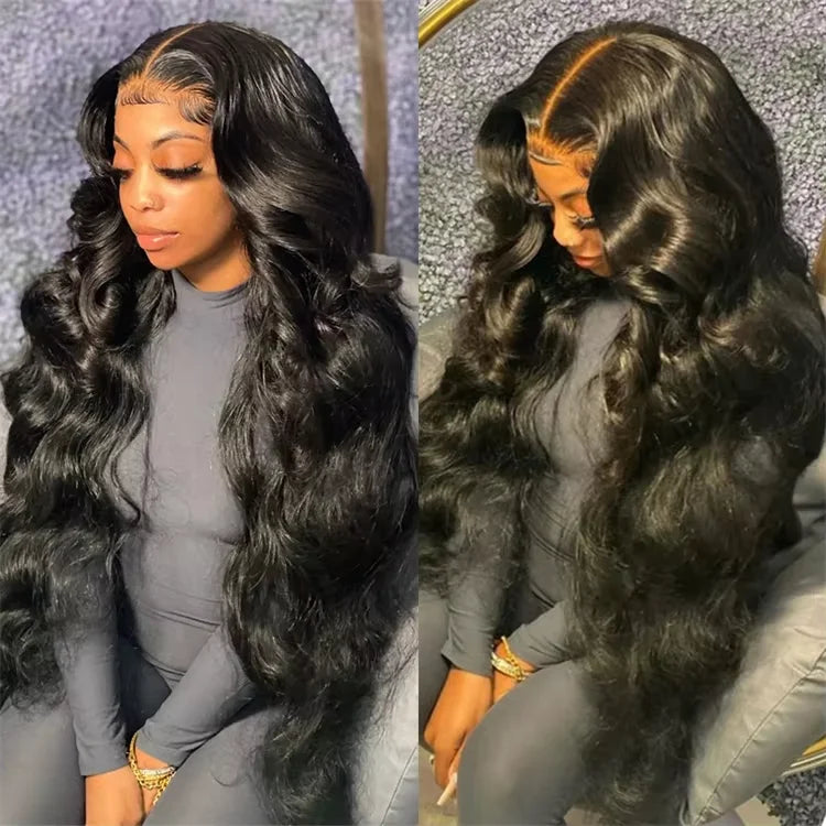 Women's 13x4 Deep Wave Body Glueless Wig Wear and Go Human Hair Pre Plucked Pre Cut Lace Front No Glue Upgraded