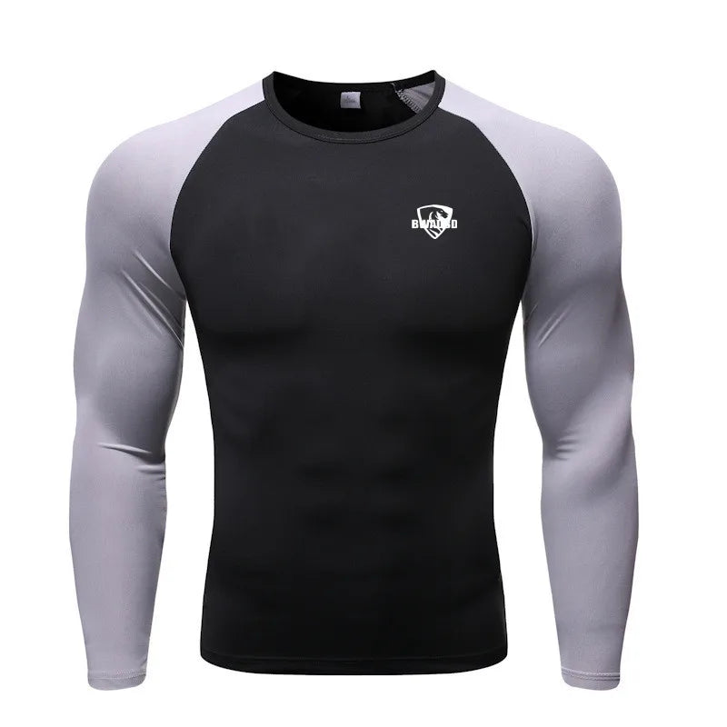 Men's Long Sleeve Shirt – Patchwork Quick Dry – Polyester | KIMLUD