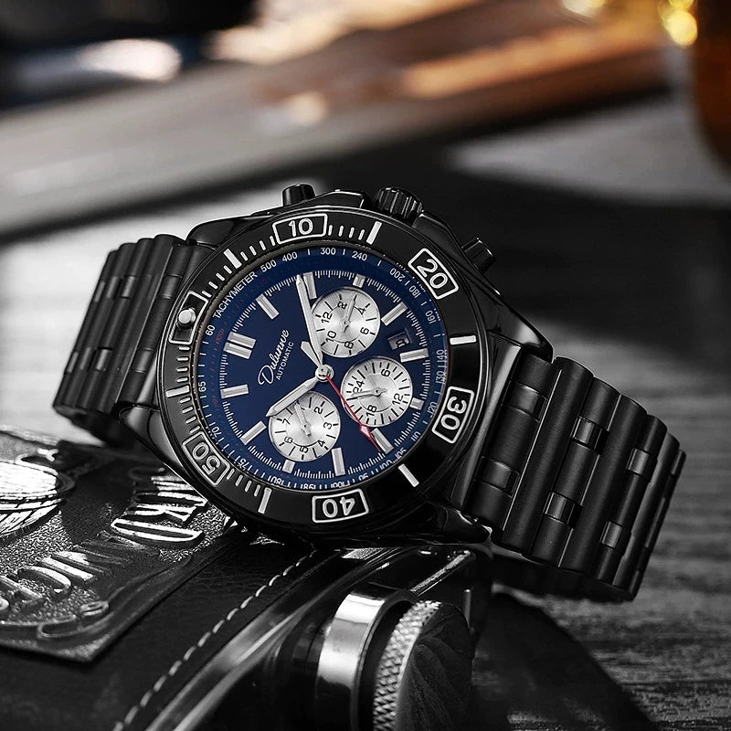 Sport Chronograph Watch With Subdials And Luminous Numerals — Green | KIMLUD