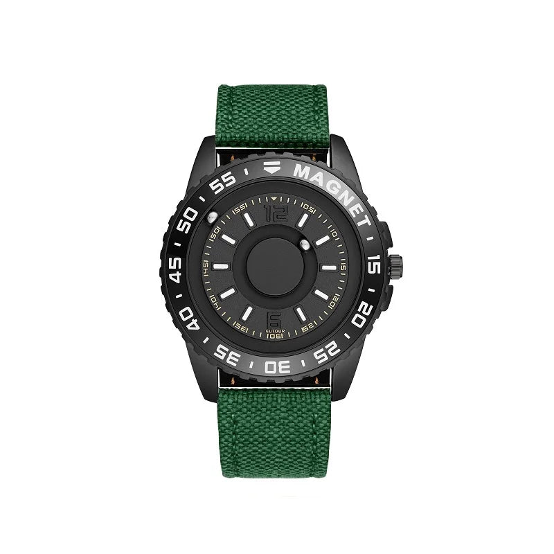 NEW EUTOUR Watch Men Innovative Magnet Ball Show Quartz Men Watch Genuine Leather Canvas Steel Strap Watches Relogio Masculino