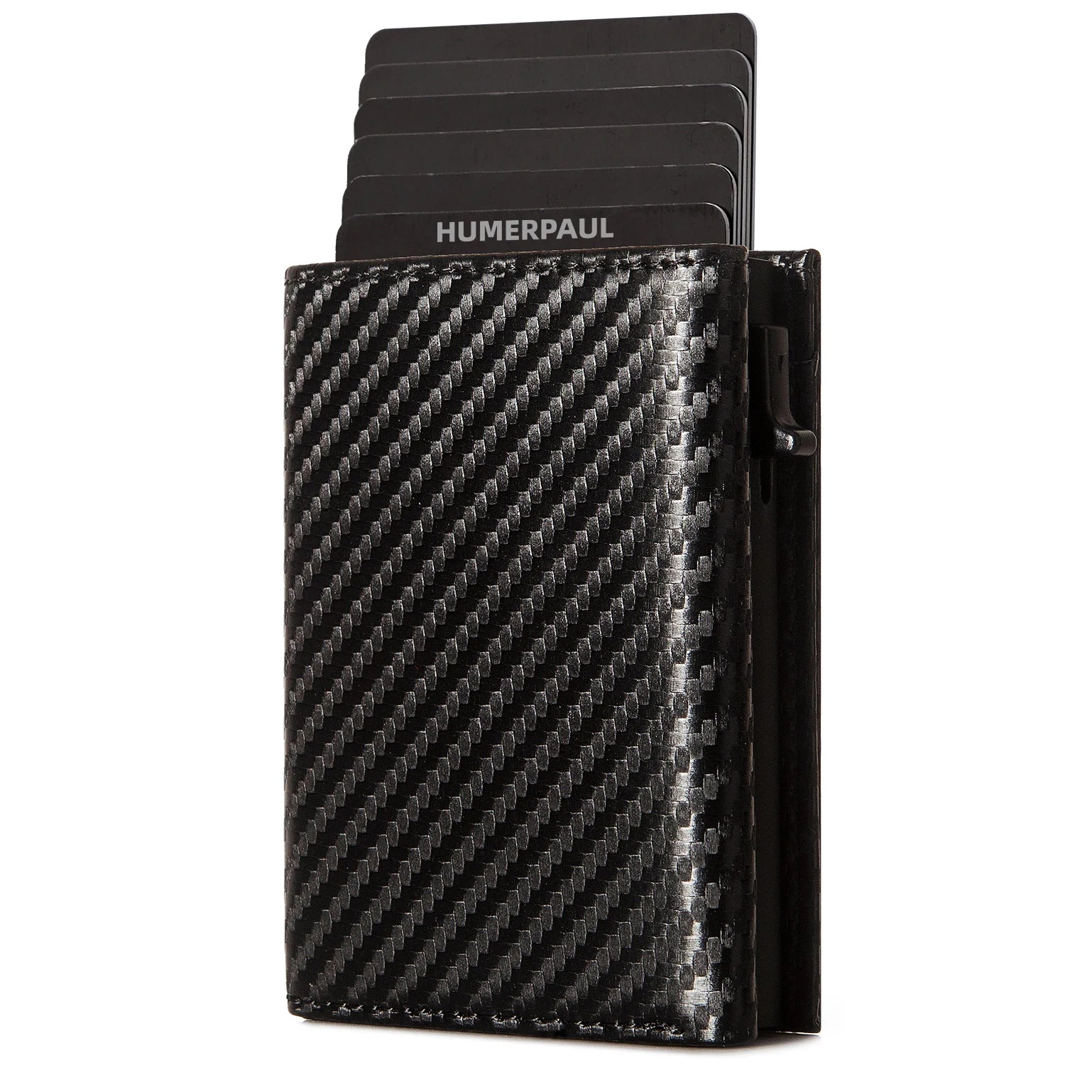 Wholesale Smart Credit Cards Holder Custom Logo Pop-Up Wallet for Men RFID Blocking Aluminum Carbon Fiber Credit CardHolder Case